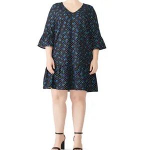 Draper James / Eloquii: Blue Floral Print Dress - 14